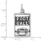 Sterling Silver Polished & Antiqued Football Rectangle Pendant