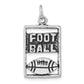 Sterling Silver Polished & Antiqued Football Rectangle Pendant