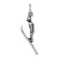 Sterling Silver Antiqued 3-D Skier Pendant