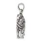 Sterling Silver Antiqued Bulldog Pendant