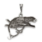 Sterling Silver Antiqued & Textured Leopard On Branch Pendant