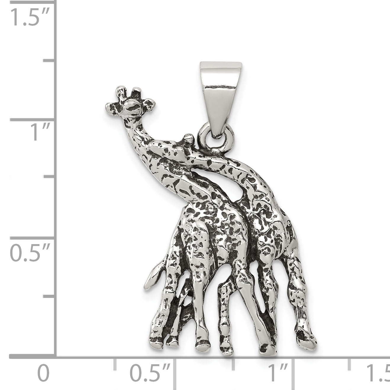 Sterling Silver Antiqued Giraffes Pendant