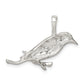 Sterling Silver Polished Perched Bird Chain Slide Pendant