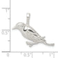 Sterling Silver Polished Perched Bird Chain Slide Pendant