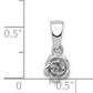 Sterling Silver Rhodium-Plated Childrens Textured Rose Pendant