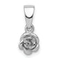 Sterling Silver Rhodium-Plated Childrens Textured Rose Pendant