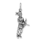 Sterling Silver Antiqued Indigenous Man W/ Bow & Arrow Pendant