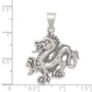 Sterling Silver Antiqued & Textured Chinese Dragon Pendant