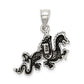 Sterling Silver Antiqued Flying Dragon Pendant