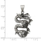 Sterling Silver Antiqued Dragon With Tongue Out Pendant