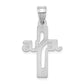 Sterling Silver Rhodium-Plated Jesus Cross Extra Small Pendant