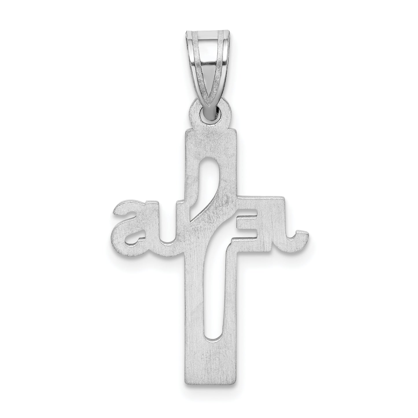 Sterling Silver Rhodium-Plated Jesus Cross Extra Small Pendant