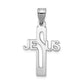 Sterling Silver Rhodium-Plated Jesus Cross Extra Small Pendant