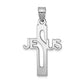 Sterling Silver Rhodium-Plated Jesus Cross Small Pendant