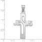 Sterling Silver Rhodium-Plated Jesus Cross Extra Large Pendant