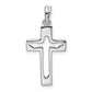 Sterling Silver Rhodium-Plated Jesus Cut-Out Cross Pendant