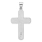 Sterling Silver Rhodium-Plated Textured & Polished Cross Pendant