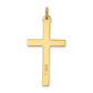 Sterling Silver Gold-Plated Polished And Satin Cross Pendant