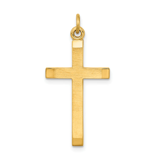 Sterling Silver Gold-Plated Polished And Satin Cross Pendant