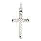 Silver/14K Two-Tone Sterling Silver W/14K White Topaz On Bail Antiqued Cross Pendant