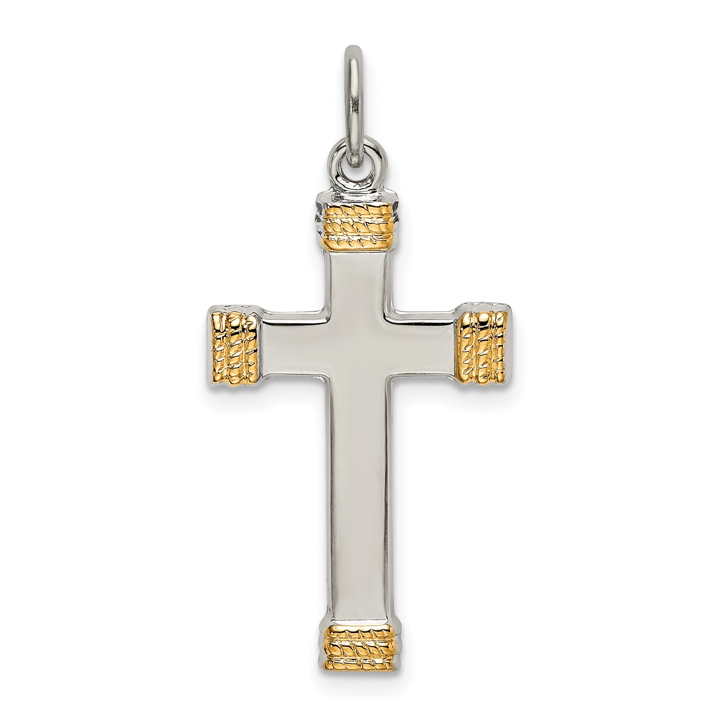 Sterling Silver & Gold-Plated Polished Cross Pendant