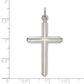 Sterling Silver Polished Grooved Cross Pendant