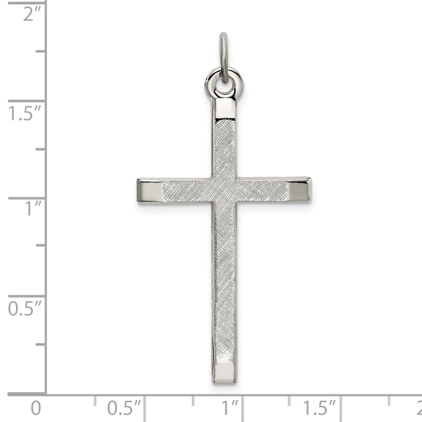 Sterling Silver Polished And Textured Cross Pendant