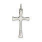 Sterling Silver Polished Cz Heart Cross Pendant