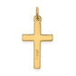 Sterling Silver Gold-Plated Polished And Texture Cross Pendant