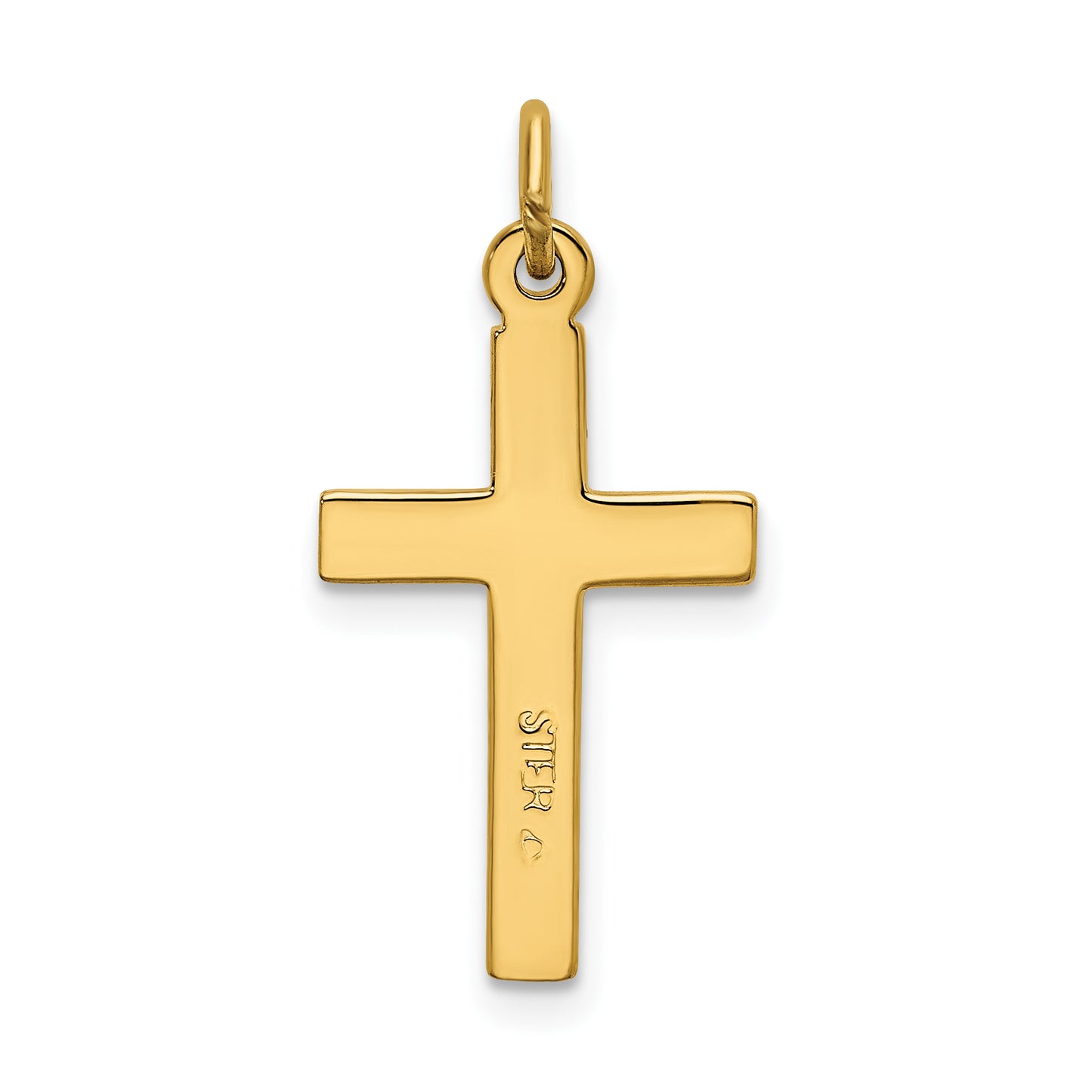 Sterling Silver Gold-Plated Polished And Texture Cross Pendant