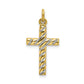 Sterling Silver Gold-Plated Polished And Texture Cross Pendant