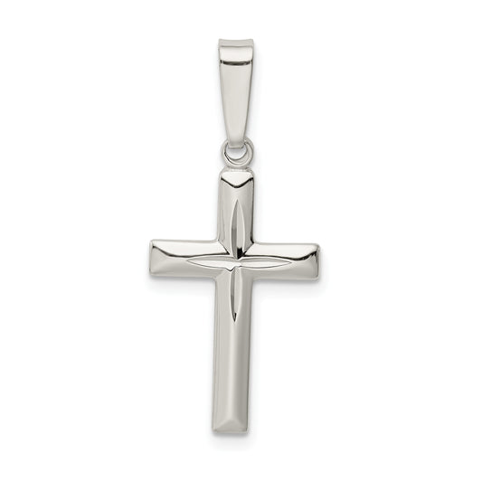 Sterling Silver Polished D/C Cross Pendant