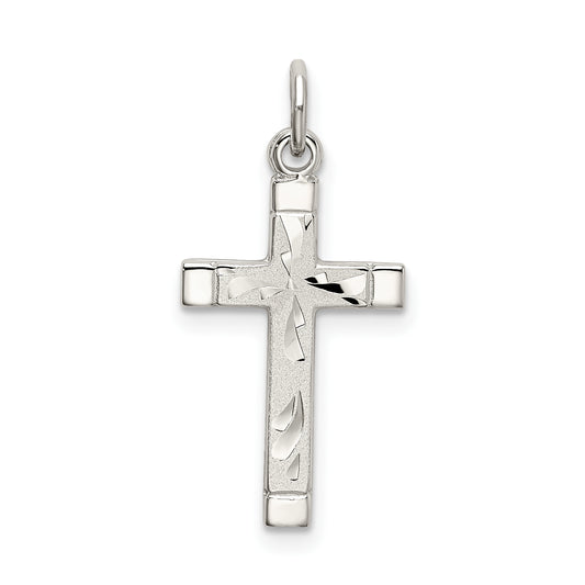 Sterling Silver Polished Satin 7 D/C Cross Pendant