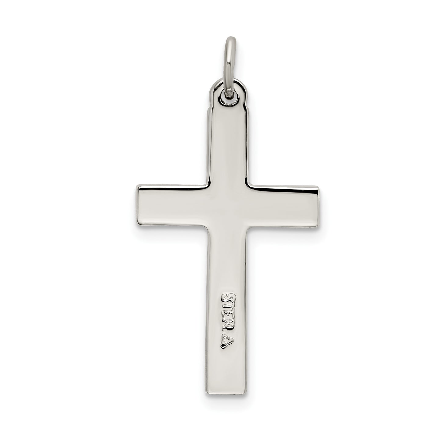 Sterling Silver Satin And D/C Cross Pendant