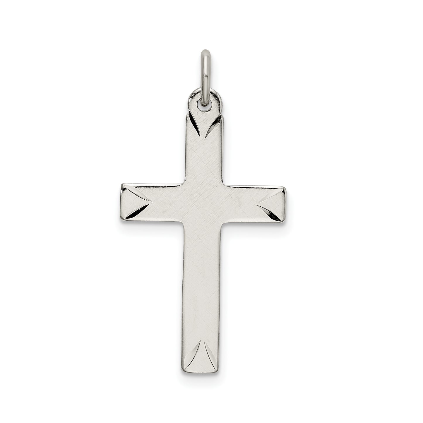 Sterling Silver Satin And D/C Cross Pendant