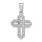 Sterling Silver Rhodium-Plated Polished Cz Woven Cross Pendant