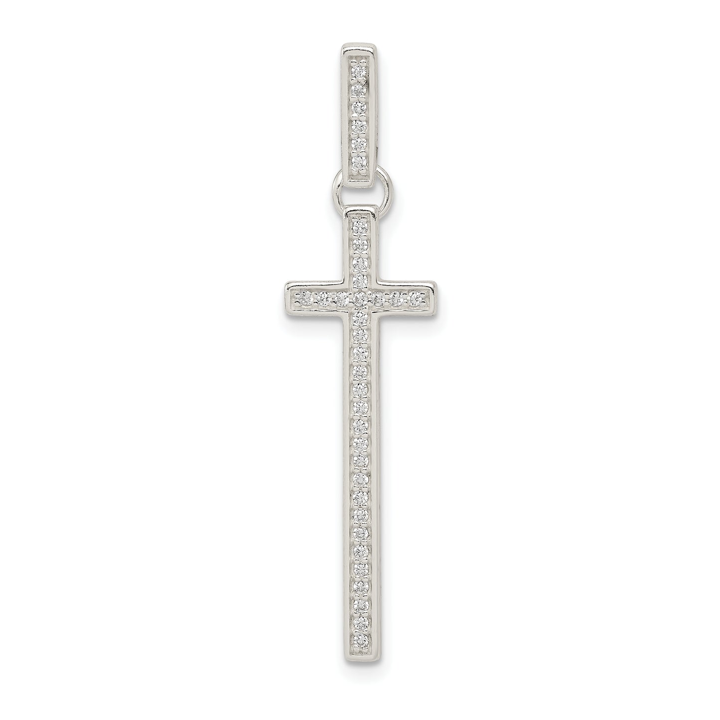 Sterling Silver Cz Cross Pendant