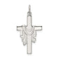 Sterling Silver Polished And Satin Draped Cross Pendant