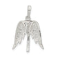 Sterling Silver Polished Wings And Cross Pendant