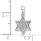 Sterling Silver Rhodium-Plated Cz Star Of David Pendant