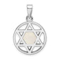 Sterling Silver Rhodium-Plated Mop Star Of David Pendant