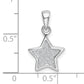 Sterling Silver Rhodium-Plated Glitter Enamel Fabric Star Pendant