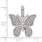 Sterling Silver Rhod-Plated Polished Preciosa Crystal Butterfly Pendant