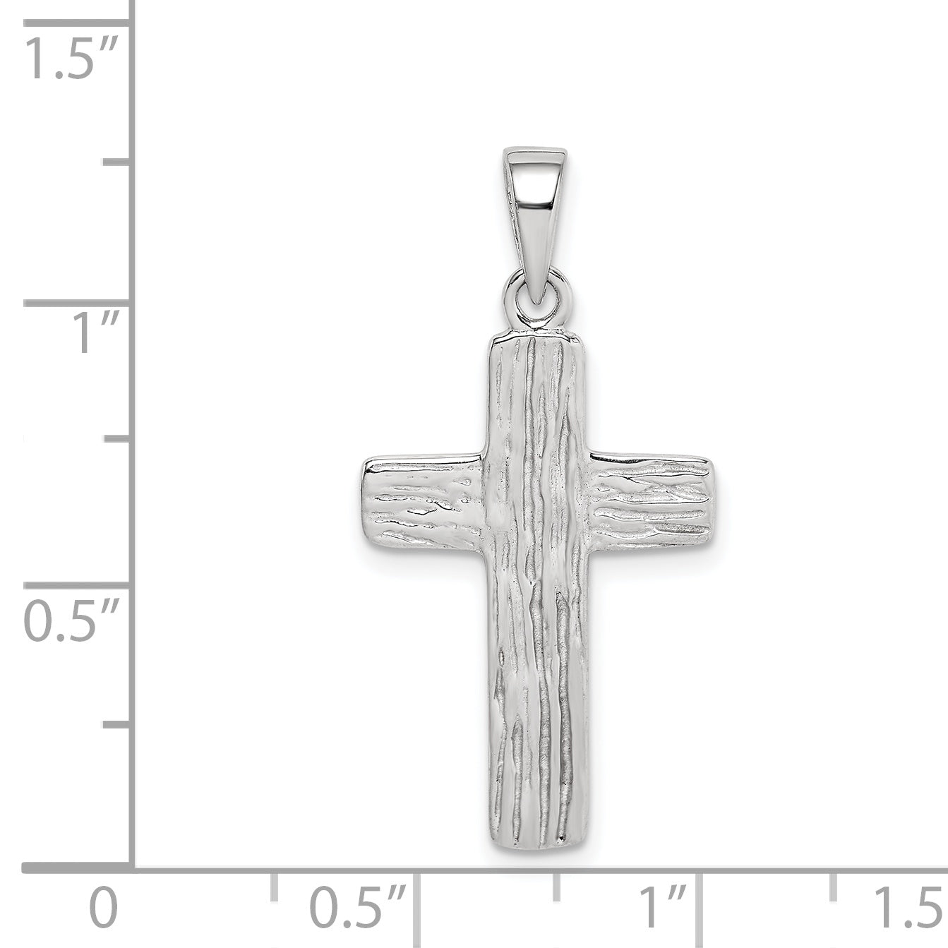 Sterling Silver Rhodium-Plated Cross Pendant