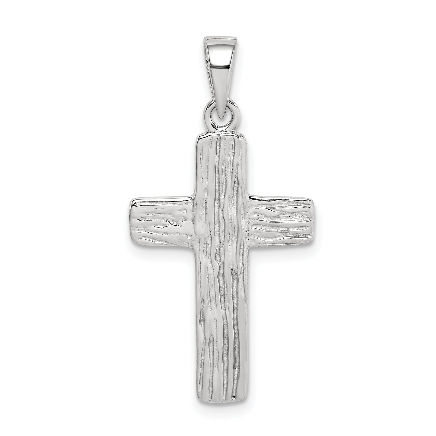 Sterling Silver Rhodium-Plated Cross Pendant