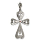 Sterling Silver Antiqued Marcasite And Garnet Cross Pendant