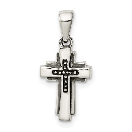 Sterling Silver Antiqued Cross Pendant