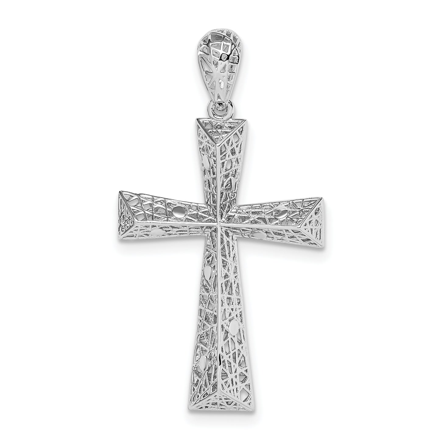 Sterling Silver Rhodium-Plated Cross Pendant