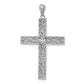 Sterling Silver Rhodium-Plated Polished Hollow Cross Pendant