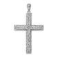 Sterling Silver Rhodium-Plated Polished Hollow Cross Pendant